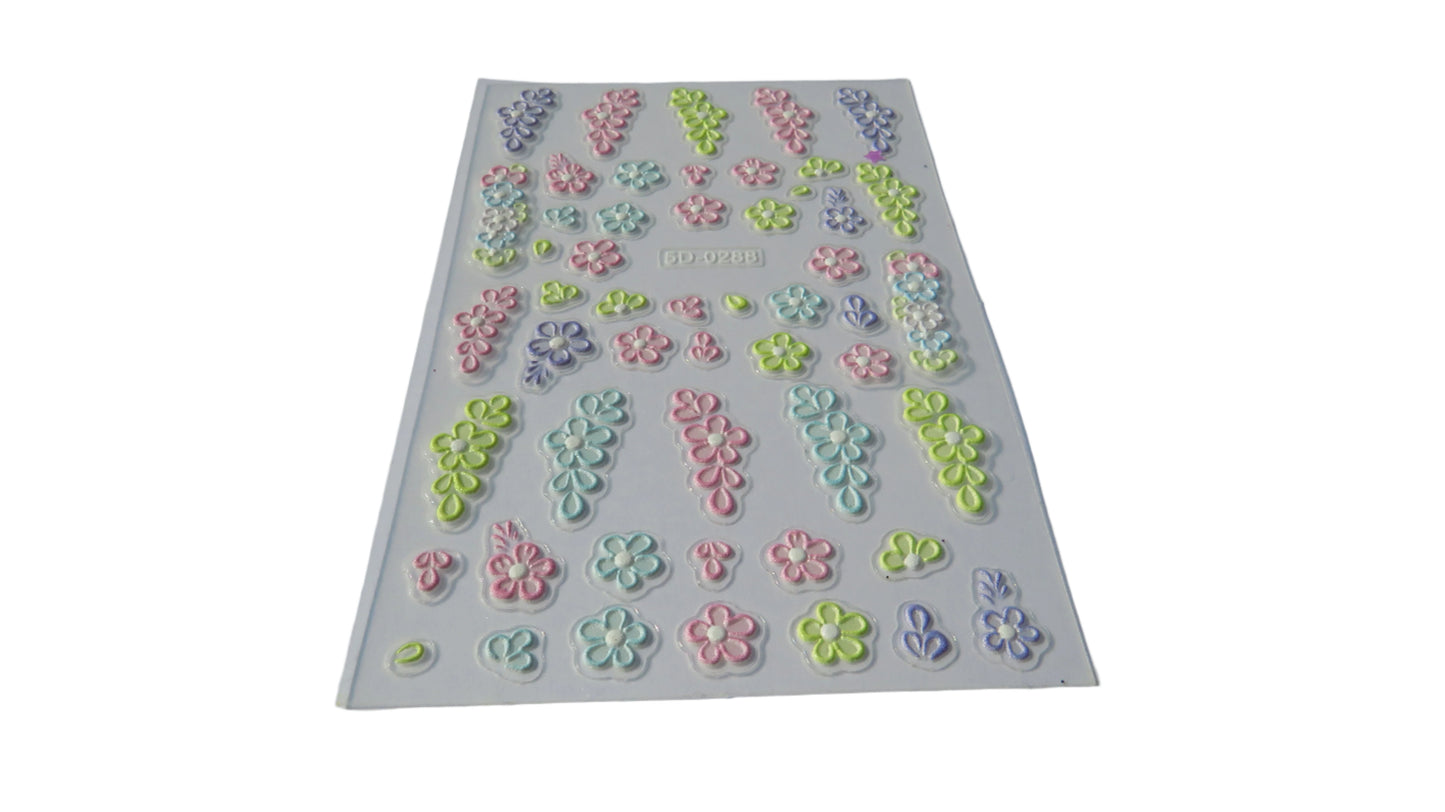 Floral 5D Nail Art Stickers