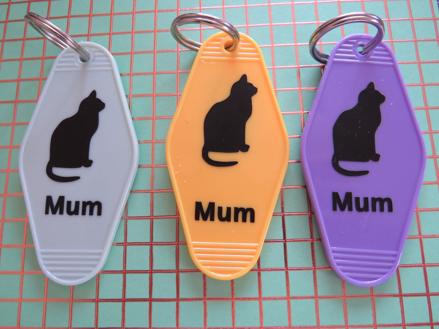 Hotel Cat Mum Keyrings Sublimated