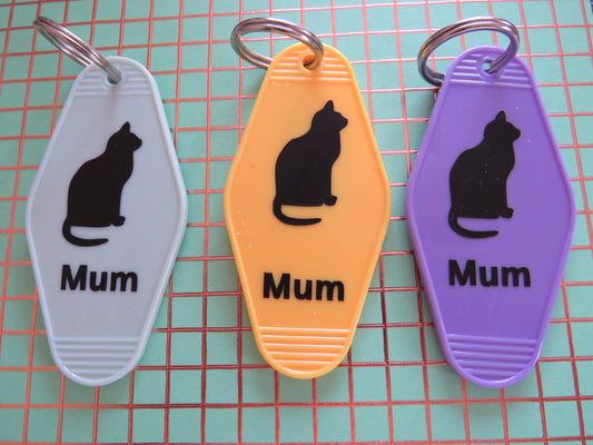 Hotel Cat Mum Keyrings Sublimated