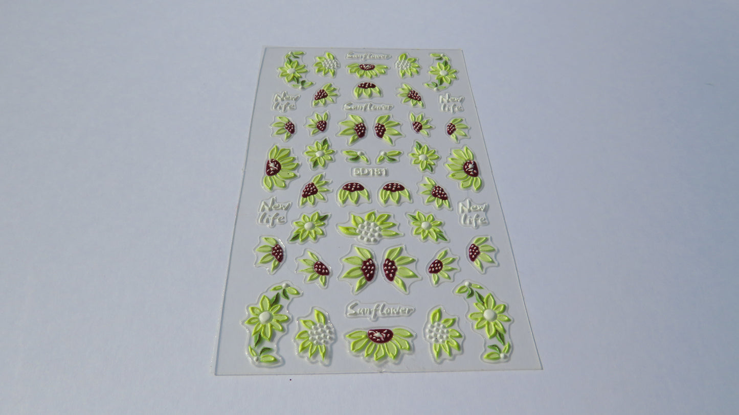 Sunflower Nail Stickers