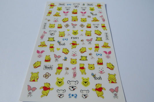 Pooh Nail Art Stickers