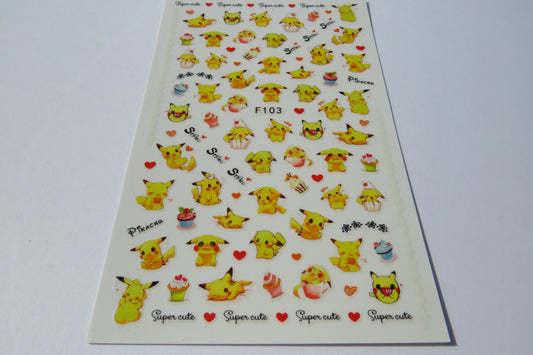 Pikachu Nail Art Stickers