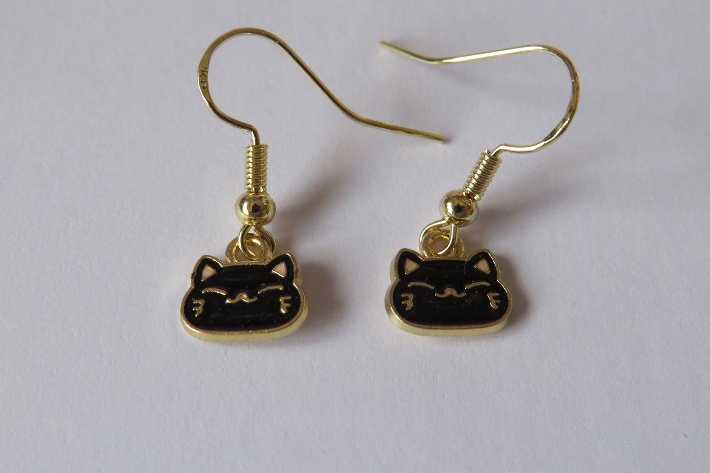 Tiny Black Cat Earrings