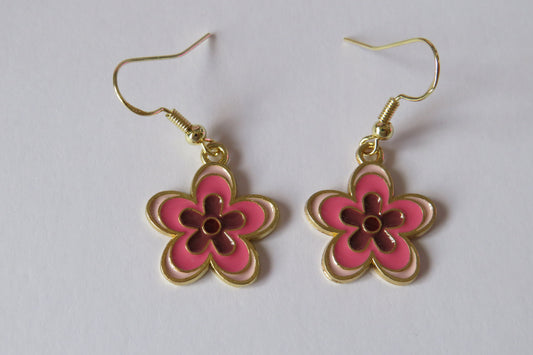 Flower Blossom Earrings Pink