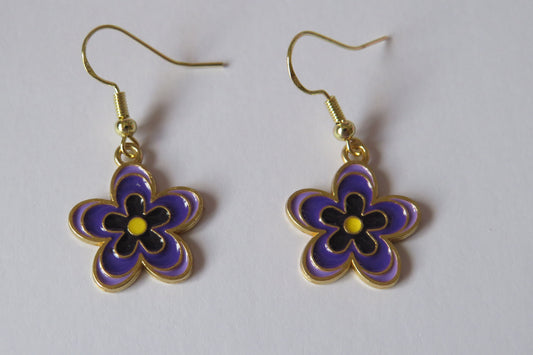 Flower Blossom Earrings Purple