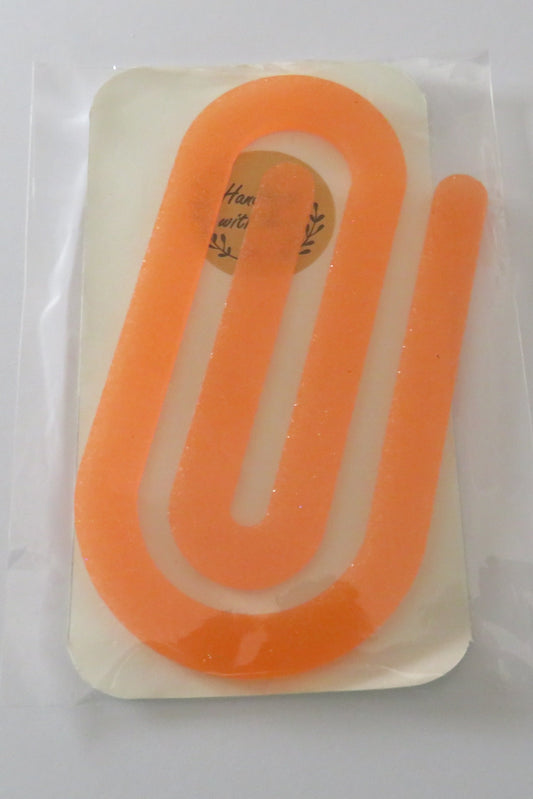 Resin Paper Clips Glitter Orange