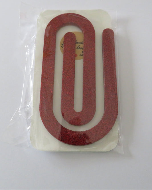 Resin Paper Clip Glitter Red
