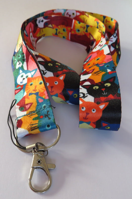 Multi Coloured Cats Lanyards