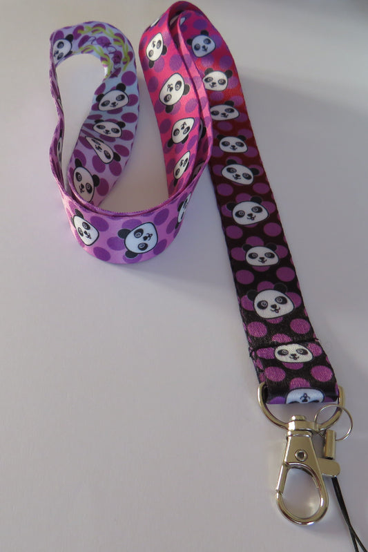 Purple Panda Lanyard