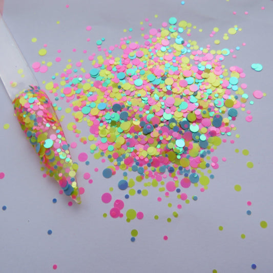 Neon Spotty Mix Glitter