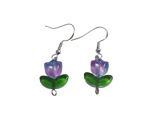 Purple Tulip Earrings